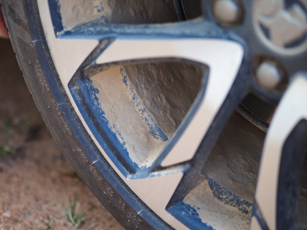 car tire wear check tread depth close-up