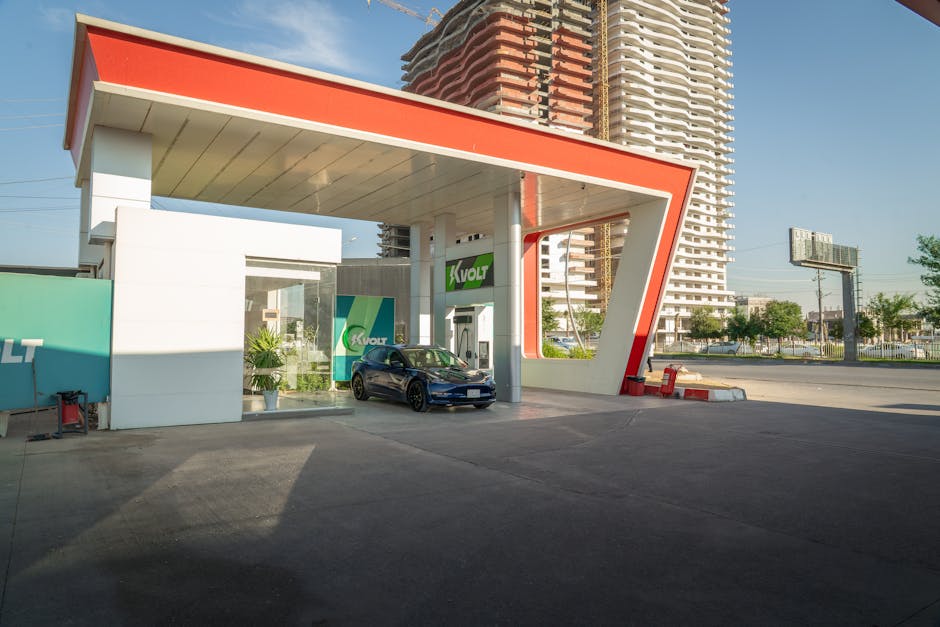 electric vehicle fast charging station urban 2026