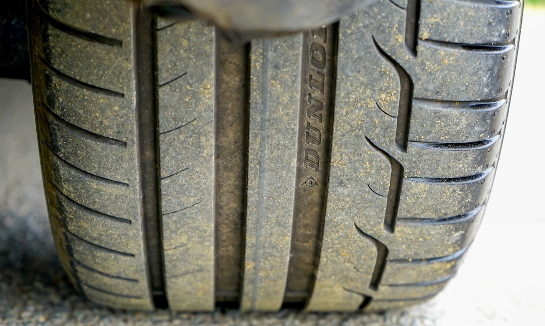car tire maintenance inspection close-up