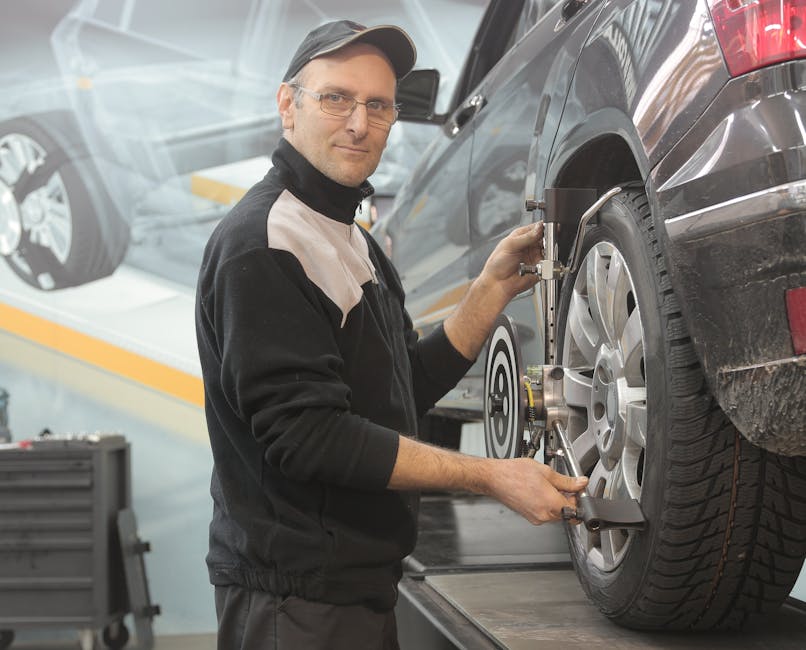 tire rotation service, wheel alignment shop, tire tread depth gauge