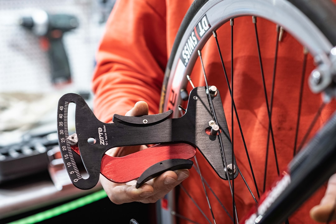 brake pad thickness measurement, caliper visual inspection wheel spoke