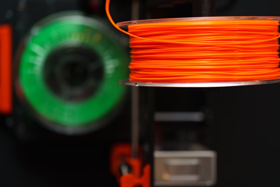 3D printer filament spool desk setup, FDM printing first layer